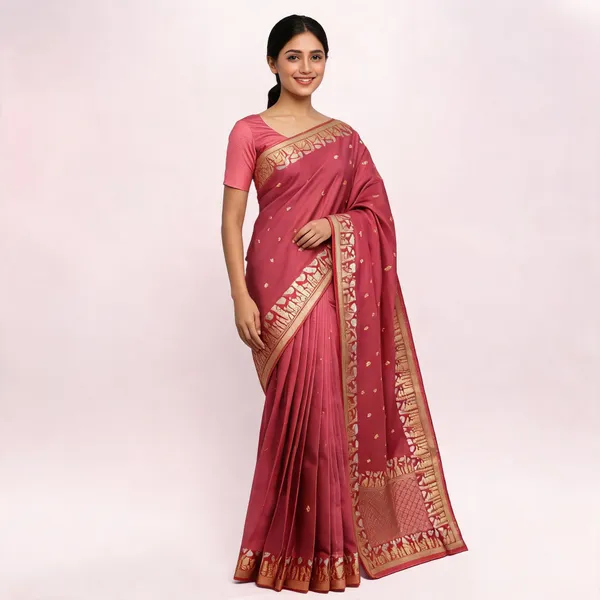 Onion_Pink_Satin_Banarasi_Saree