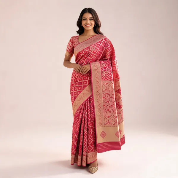 Pink_Satin_Banarasi_Saree