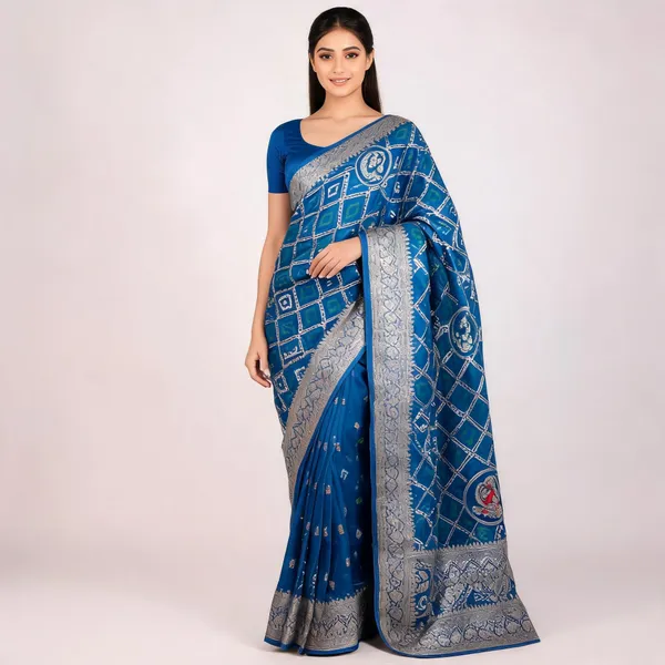 Blue_Satin_Banarasi_Saree