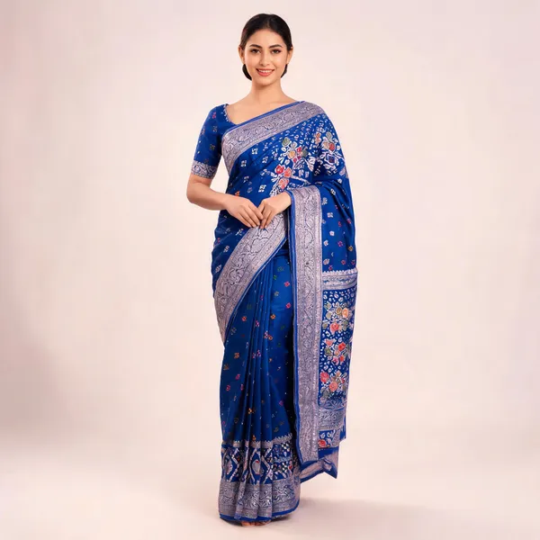 Royal_Blue_Satin_Banarasi_Saree