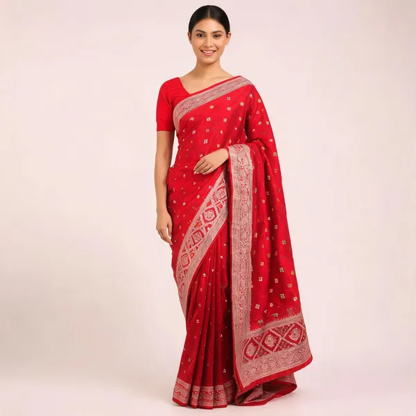 Red_Buti_Satin_Banarasi_Saree