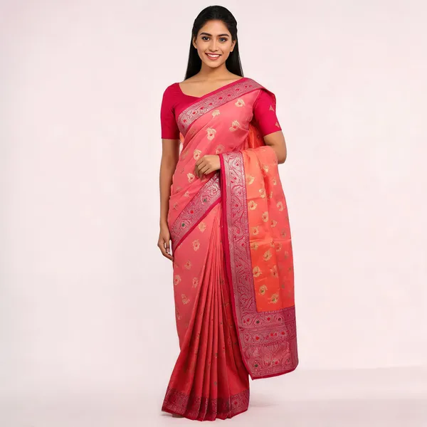Coral_Semisilk_Banarasi_Saree