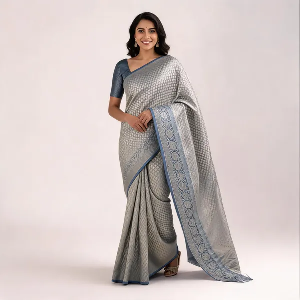 Grey_Semisilk_Banarasi_Saree