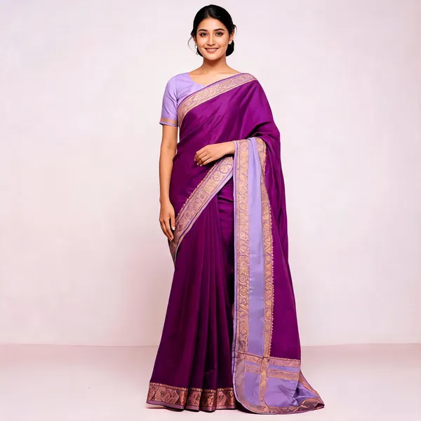 Purple_Semisilk_Banarasi_Saree
