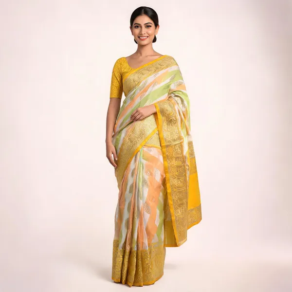 White_Semisilk_Banarasi_Saree