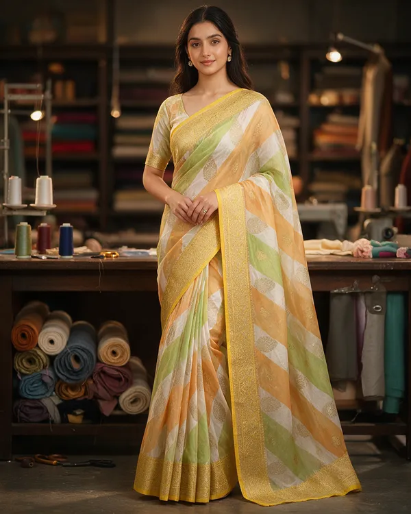 Multicolor_Semisilk_Banarasi_Saree