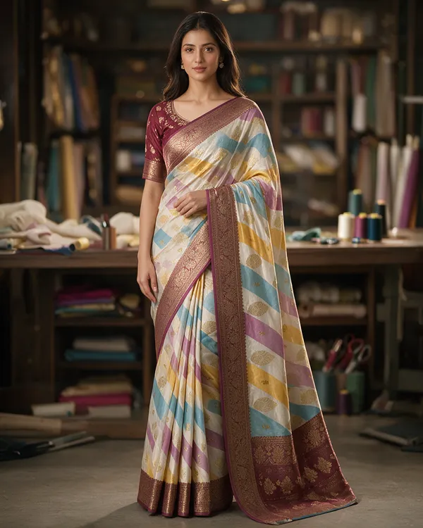 White_Semisilk_Banarasi_Saree