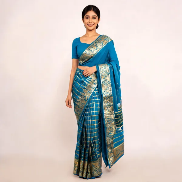 Blue_Semisilk_Banarasi_Saree