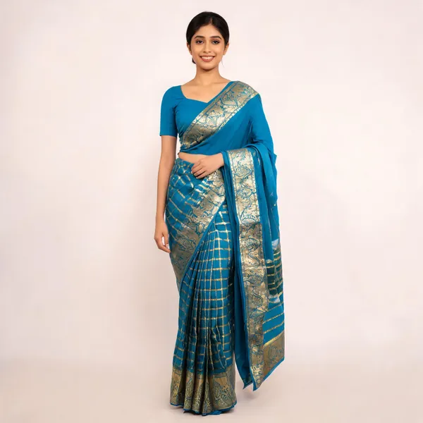 Blue_Semisilk_Banarasi_Saree