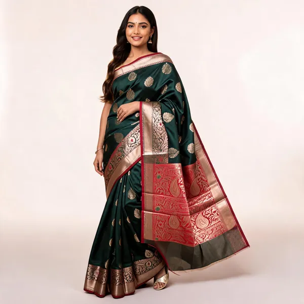 Green_Semisilk_Banarasi_Saree
