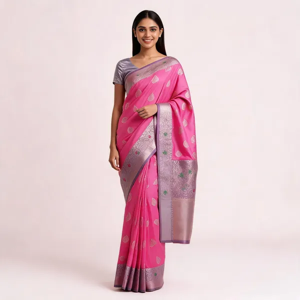 Pink_Semisilk_Banarasi_Saree