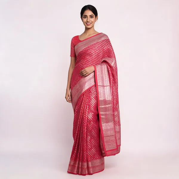 Pink_Semisilk_Banarasi_Saree