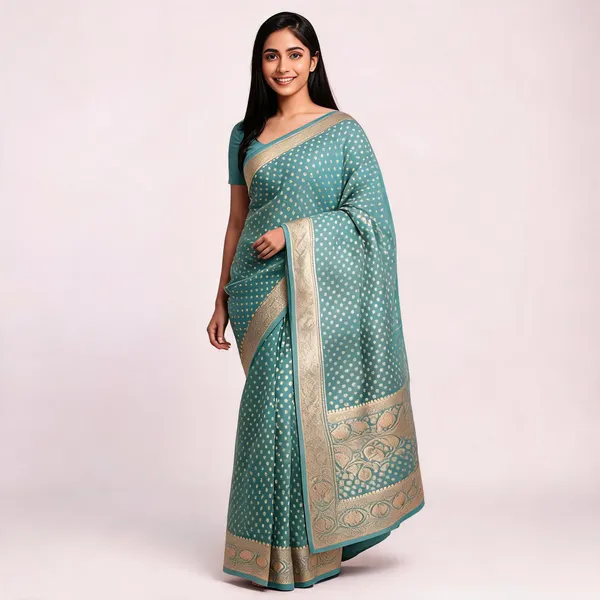 Sea_Green_Semisilk_Banarasi_Saree