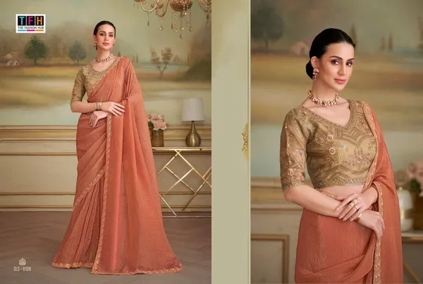 Peach_Designer_Fancy_Saree