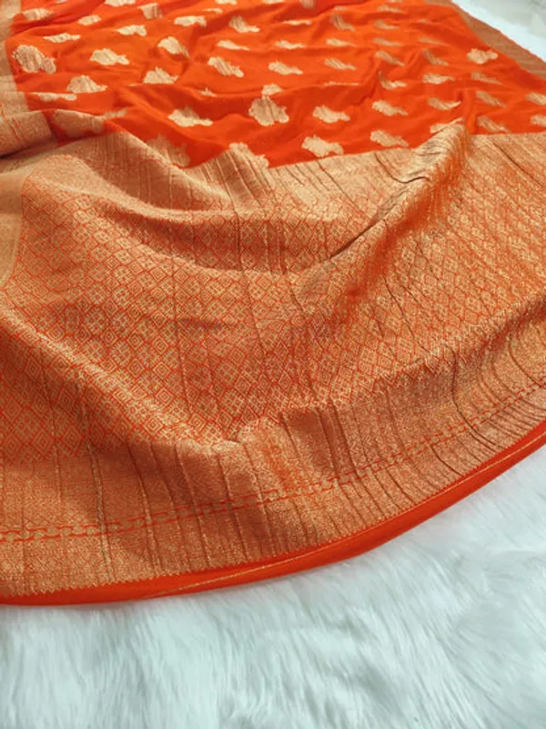 Orange_Georgette_Banarasi_Saree