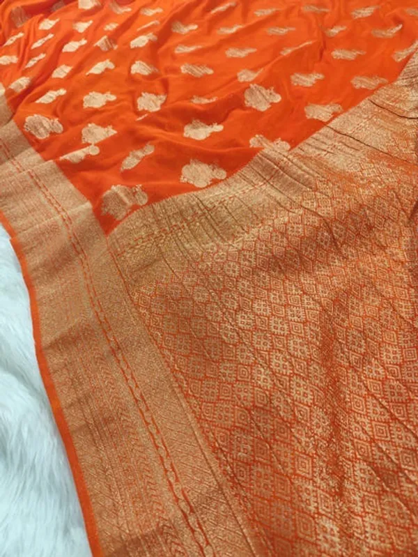 Orange_Georgette_Banarasi_Saree