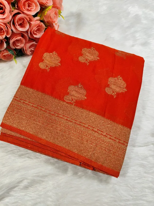 Orange_Georgette_Banarasi_Saree