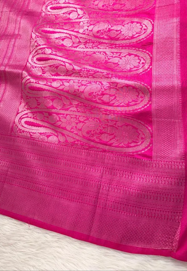 Rose_Pink_Semisilk_Banarasi_Saree
