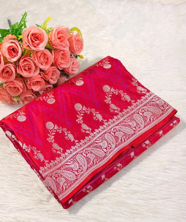 Maroon_Mashru_Banarasi_Saree