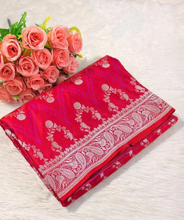 Maroon_Mashru_Banarasi_Saree