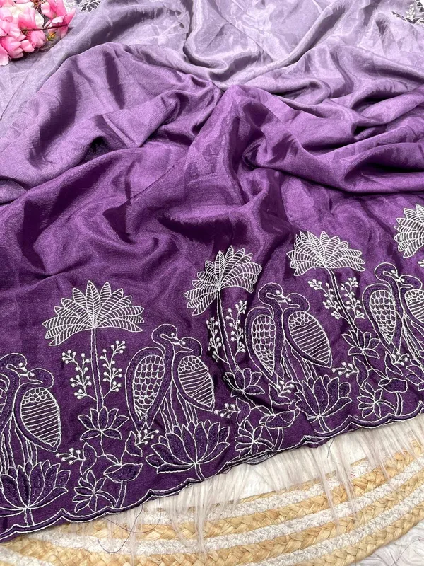Purple_Embroidered_Fancy_Saree