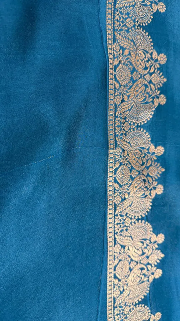 Teal_Semisilk_Banarasi_Saree