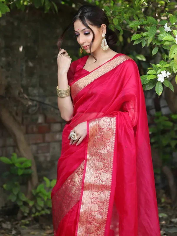 Red_Organza_Banarasi_Saree