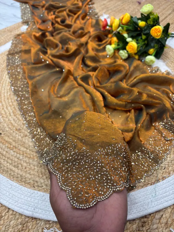 Brown_Embellished_Fancy_Saree
