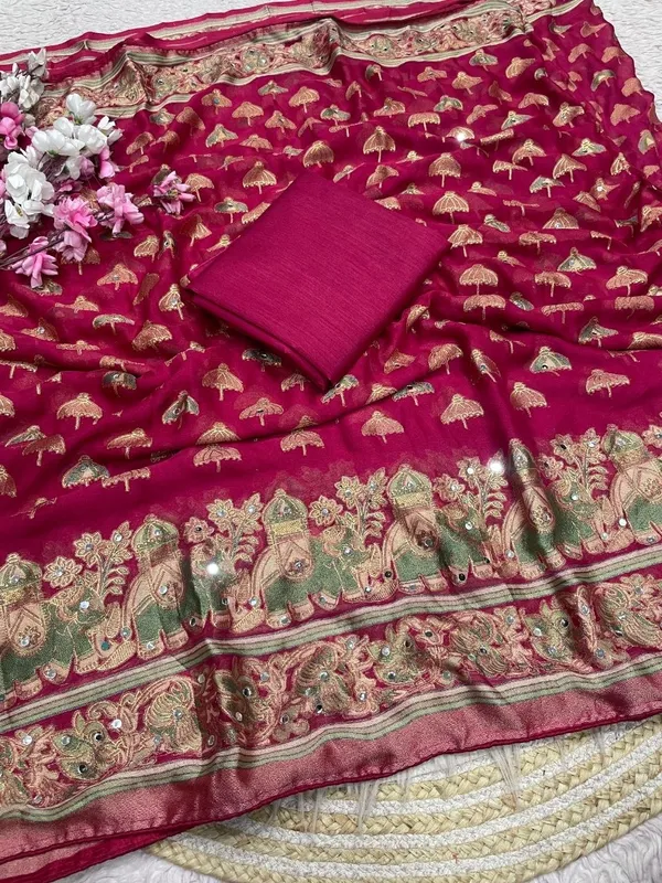 Pink_Embellished_Chiffon_Saree