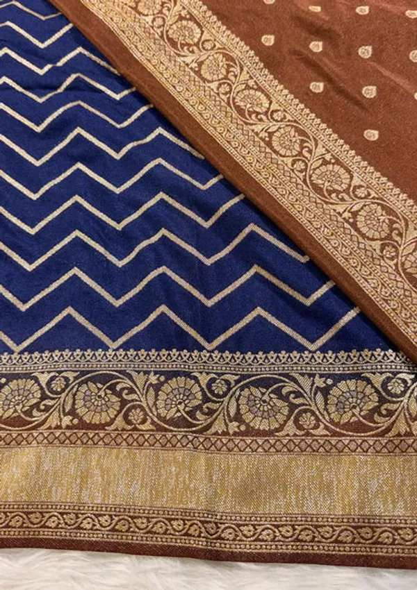 Deep_Blue_Georgette_Banarasi_Saree