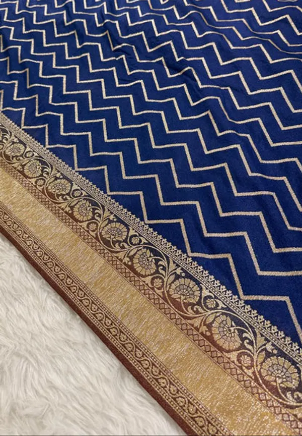 Deep_Blue_Georgette_Banarasi_Saree