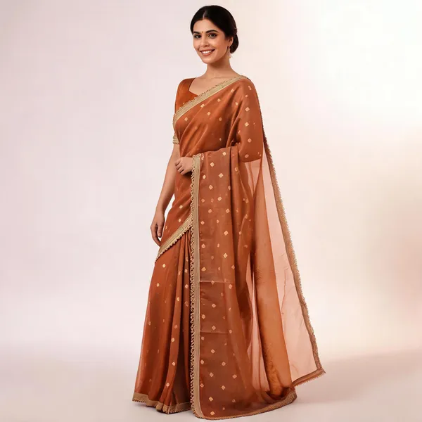 Orange_Tissue_Banarasi_Saree