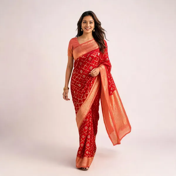 Red_Georgette_Banarasi_Saree