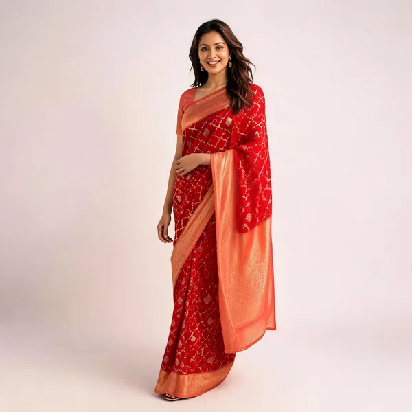 Red_Georgette_Banarasi_Saree