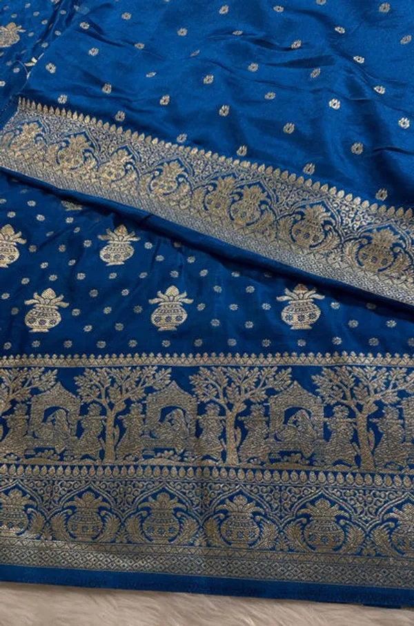 Blue_Satin_Banarasi_Saree