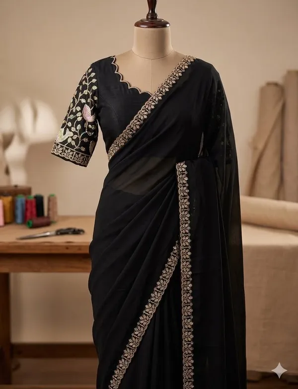 Black_Sequins_Chiffon_Saree