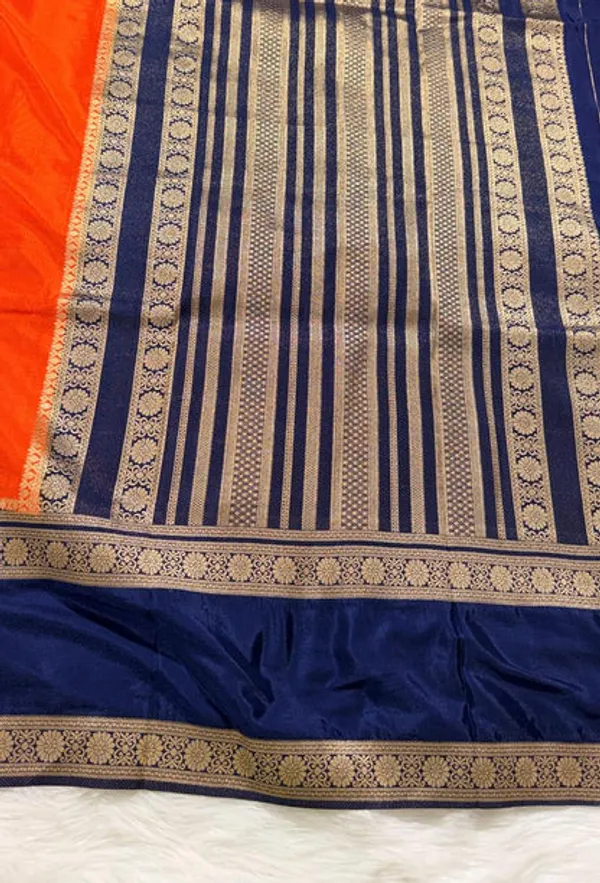 Orange_Semisilk_Banarasi_Saree