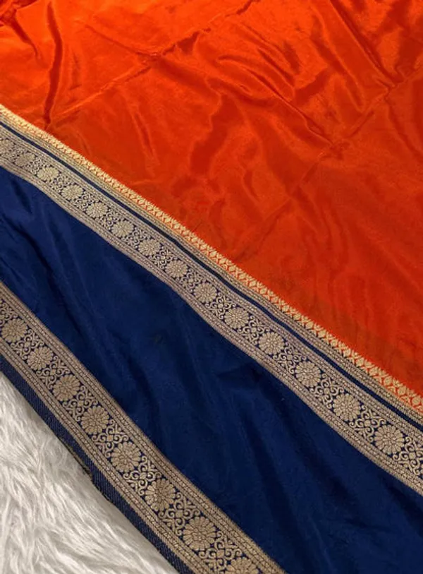 Orange_Semisilk_Banarasi_Saree
