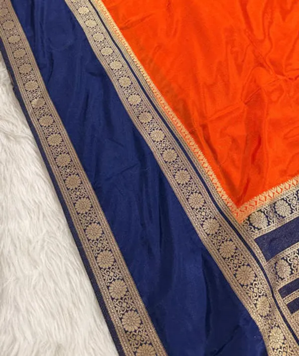 Orange_Semisilk_Banarasi_Saree