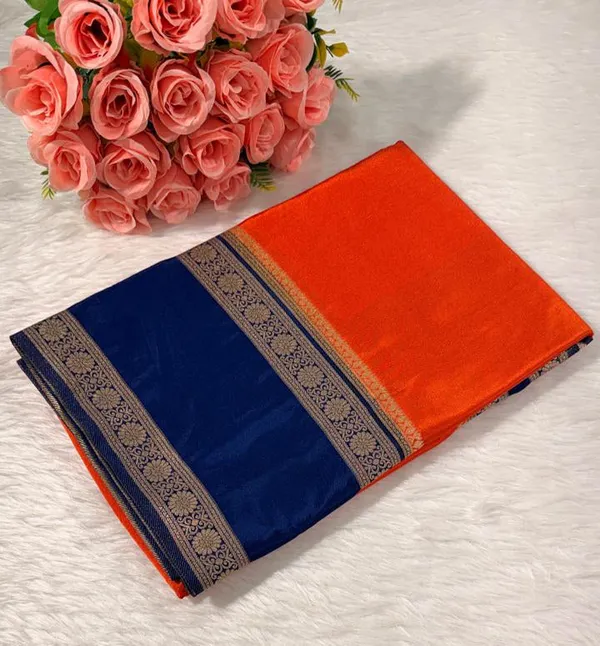 Orange_Semisilk_Banarasi_Saree