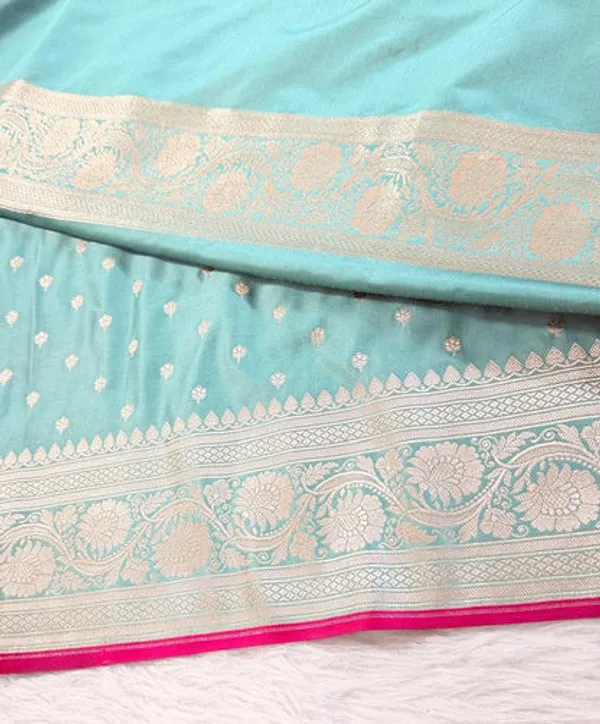 Aqua_Green_Mashru_Banarasi_Saree