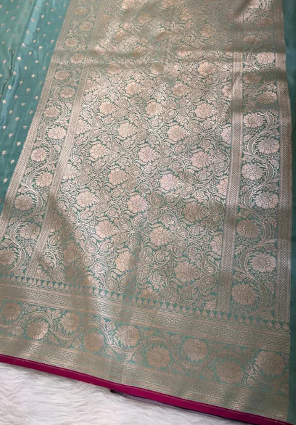 Aqua_Green_Mashru_Banarasi_Saree