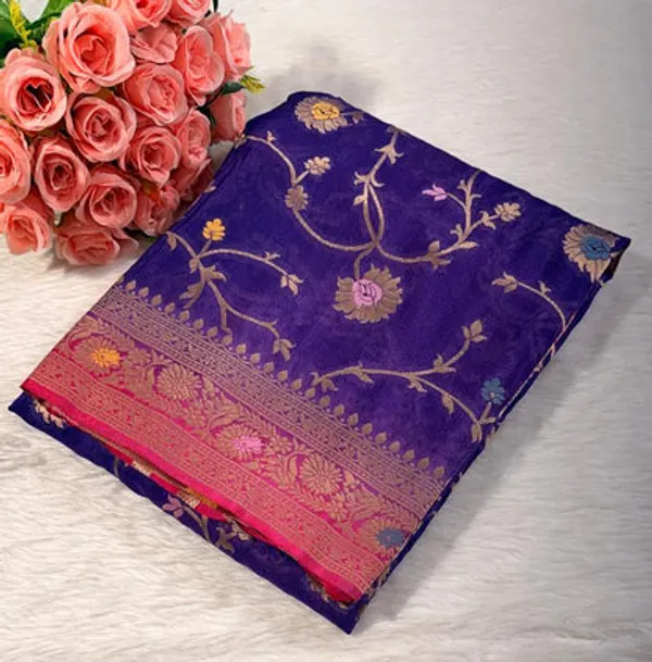 Purple_Georgette_Banarasi_Saree