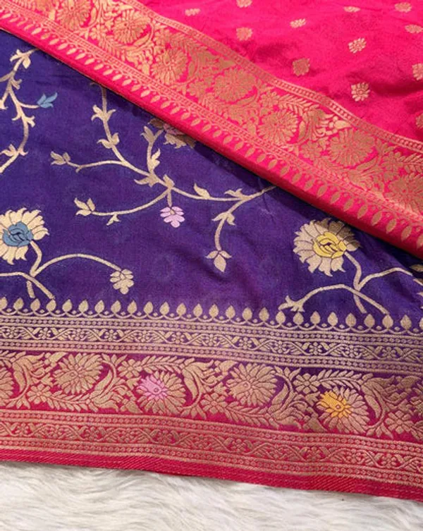 Purple_Georgette_Banarasi_Saree