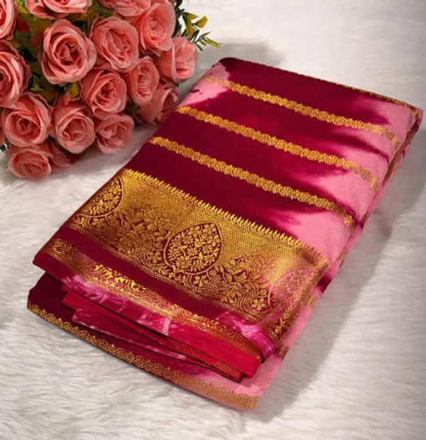 Pink_Red_Semisilk_Banarasi_Saree