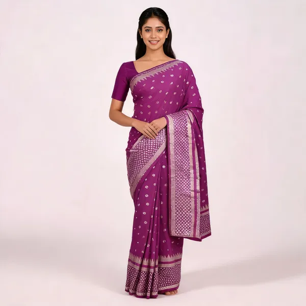 Purple_Buti_Semisilk_Banarasi_Saree