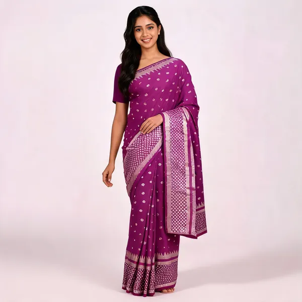 Purple_Buti_Semisilk_Banarasi_Saree