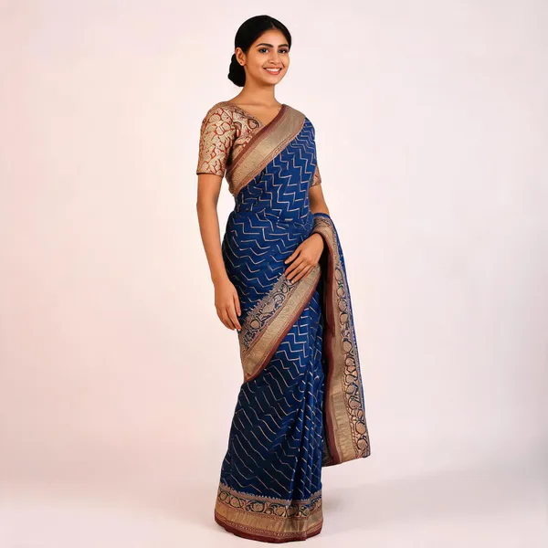 Deep_Blue_Georgette_Banarasi_Saree