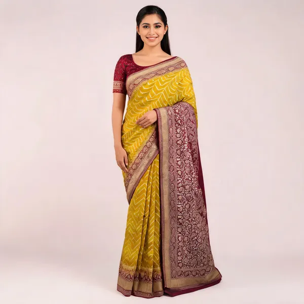 Mehendi_Green_Georgette_Banarasi_Saree
