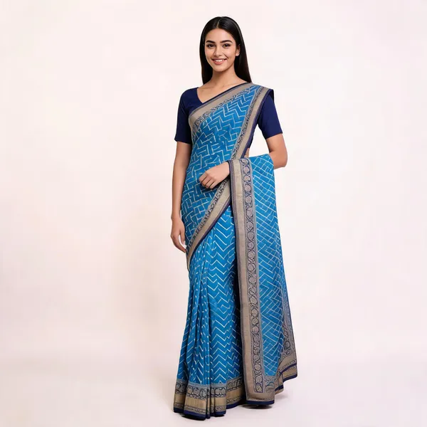 Blue_Georgette_Banarasi_Saree